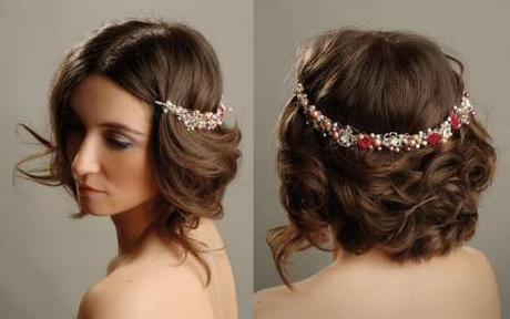 penteado-cabelo-curto-casamento-madrinha-22_8 Прическа, къса коса сватбени рокли
